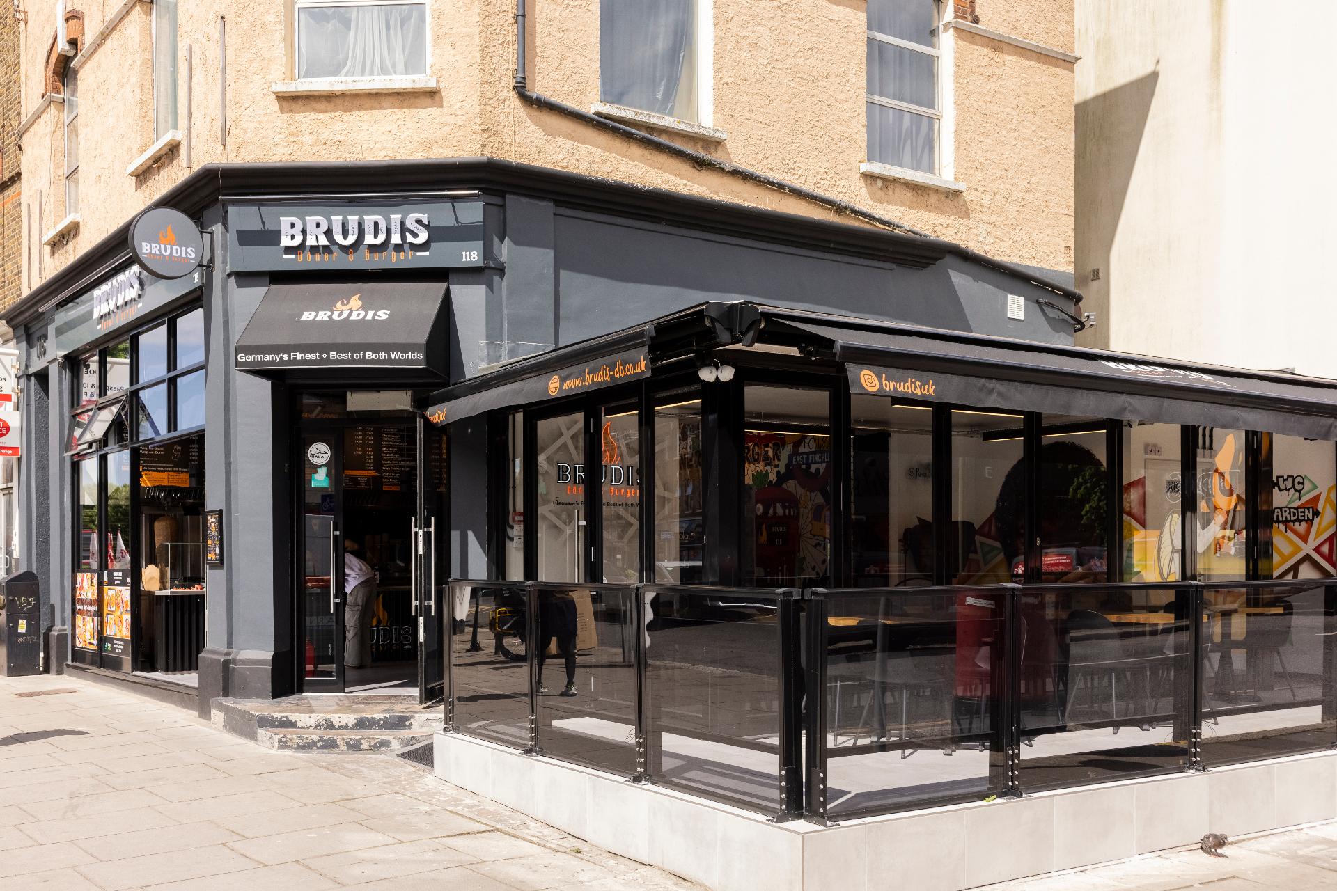 Brudis storefront at 118 High Road, London